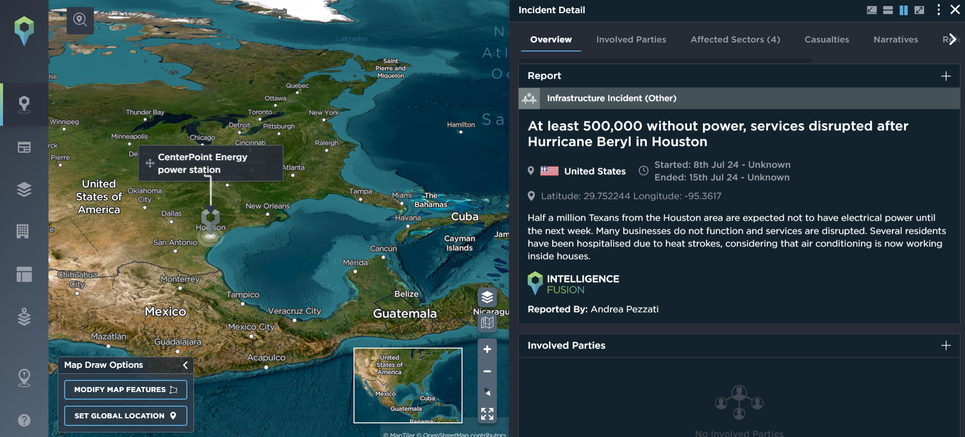 Hurricane Beryl - Intelligence Fusion platform